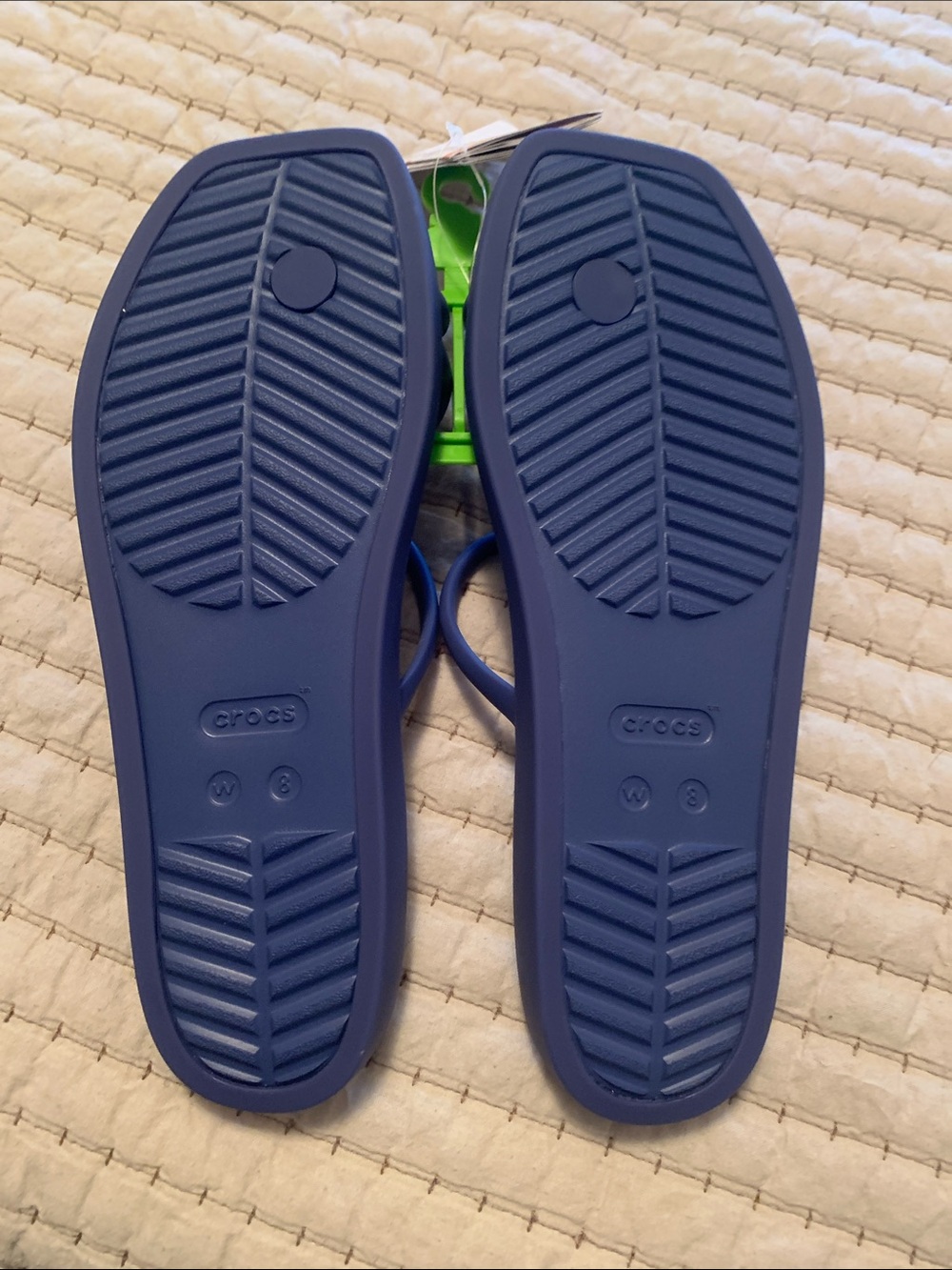 CROCS Navy Blue Multi-Strap Slide Sandals - Picture 3 of 4